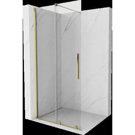 Mexen Velar Walk-in zuhanyfal 85 x 200 cm, átlátszó 8 mm, arany