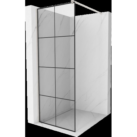 Mexen Kioto Walk-in zuhanyfal 70 x 200 cm, fekete minta 8 mm, alsó nikkelezés - 800-070-101-97-77