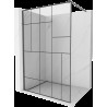 Mexen Kioto Walk-in zuhanyfal 140 x 200 cm, fekete minta 8 mm, gun gray kefélt - 800-140-101-66-78