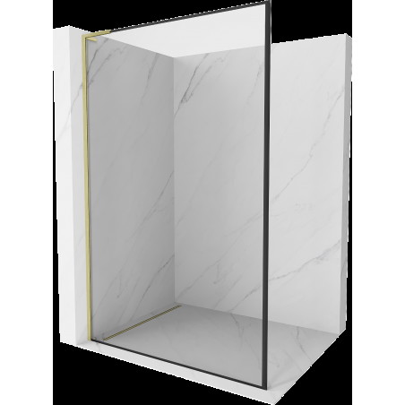 Mexen Kioto L Walk-in zuhanyfal 120 x 200 cm, fekete minta, arany kefélt - 800-120-103-55-70