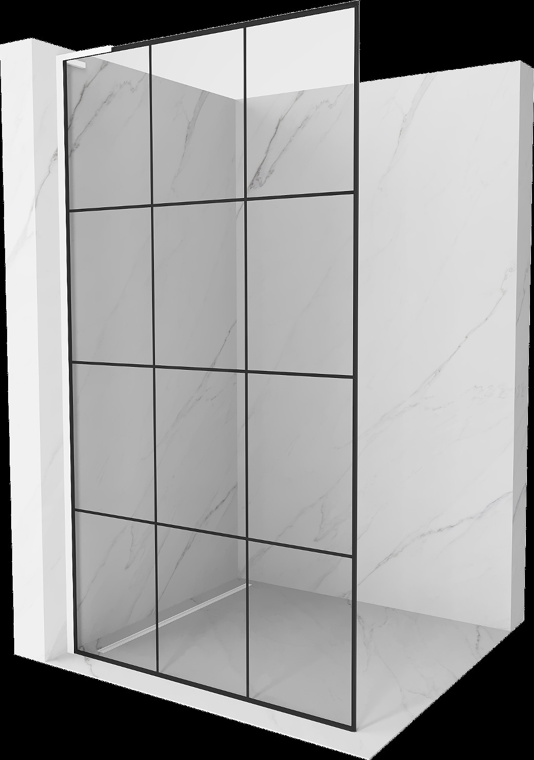 Mexen Kioto L Walk-in zuhanyfal 120 x 200 cm, fekete minta, fehér - 800-120-103-20-77