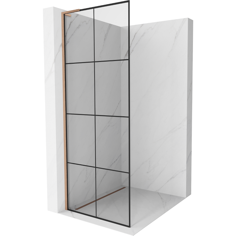 Mexen Kioto L Walk-in zuhanyfal 80 x 200 cm, fekete minta, sötét bronz - 800-080-103-65-77