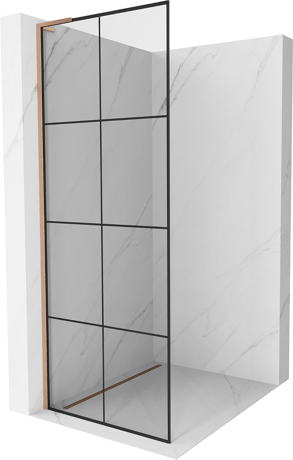 Mexen Kioto L Walk-in zuhanyfal 80 x 200 cm, fekete minta, sötét bronz - 800-080-103-65-77