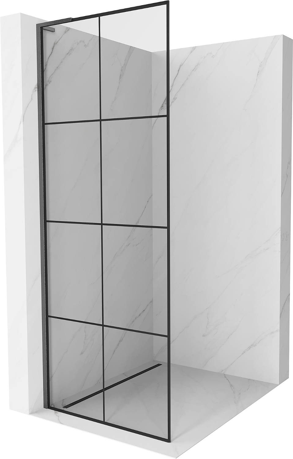 Mexen Kioto L Walk-in zuhanyfal 80 x 200 cm, fekete minta, gun gray kefe - 800-080-103-66-77