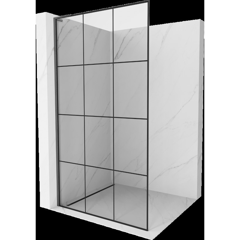 Mexen Kioto L Walk-in zuhanyfal 110 x 200 cm, fekete minta, gun gray satinált - 800-110-103-66-77