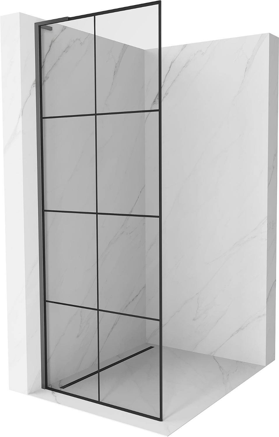 Mexen Kioto L Walk-in zuhanyfal 70 x 200 cm, fekete minta, gun metal - 800-070-103-95-77