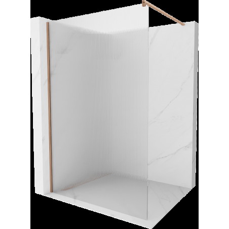 Mexen Kioto Walk-in zuhanyfal 100 x 200 cm, áttetsző 8 mm, kefélt réz - 800-100-101-65-09