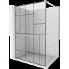 Mexen Kioto+ zuhanyfal polccal Walk-in 100 x 200 cm, fekete minta, kefélt nikkel - 800-100-121-97-78