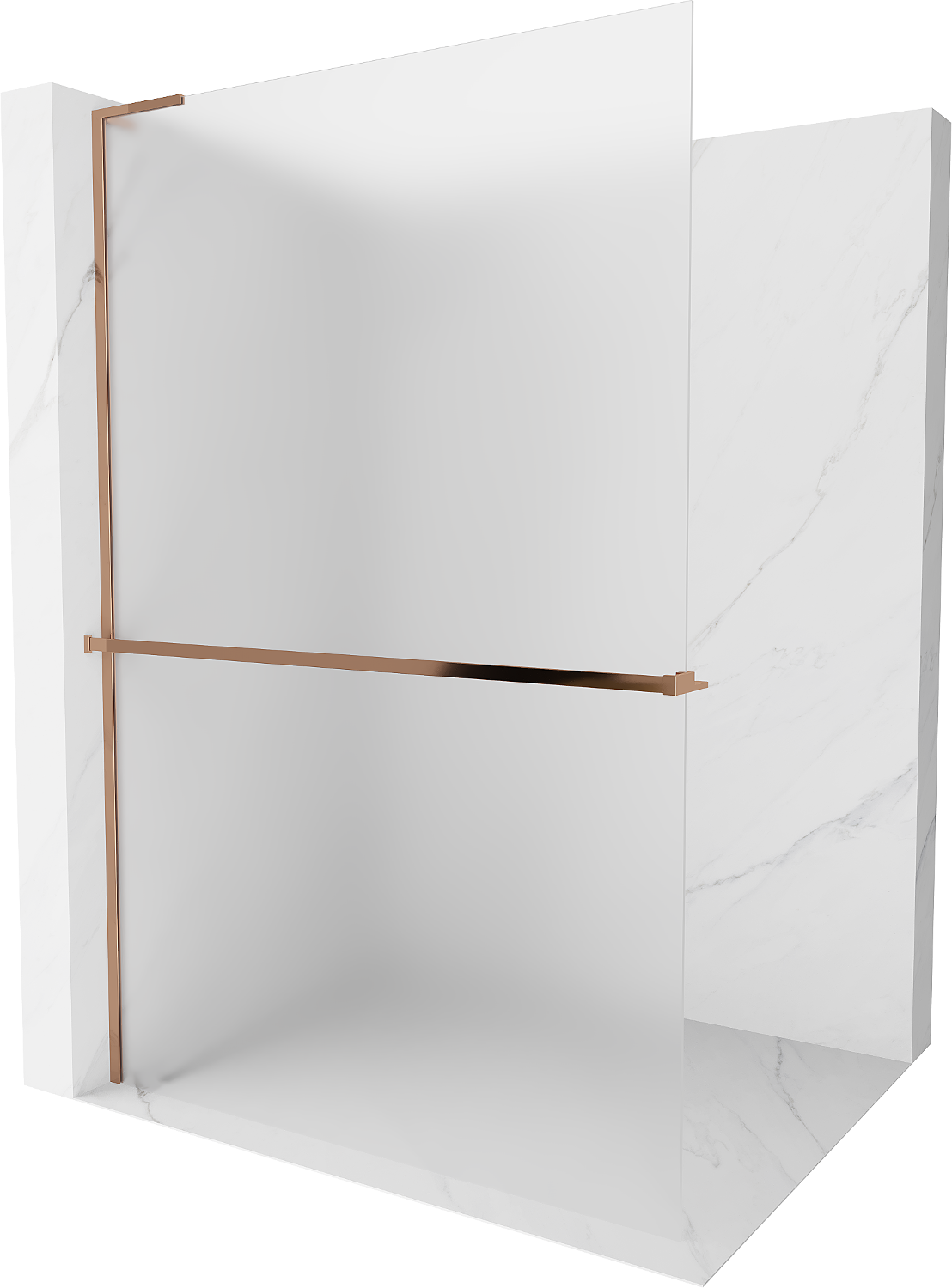 Mexen Kioto+ L walk-in zuhanyfal polccal 110 x 200 cm, matt, rózsaarany - 800-110-123-60-30