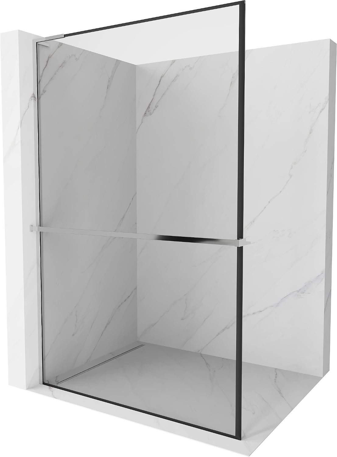 Mexen Kioto+ L Walk-in zuhanyfal 80 x 200 cm, fekete minta, króm - 800-080-123-01-70