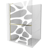 Mexen Kioto+ L Walk-in zuhanyfal polccal 80 x 200 cm, fehér minta, arany - 800-080-123-50-97