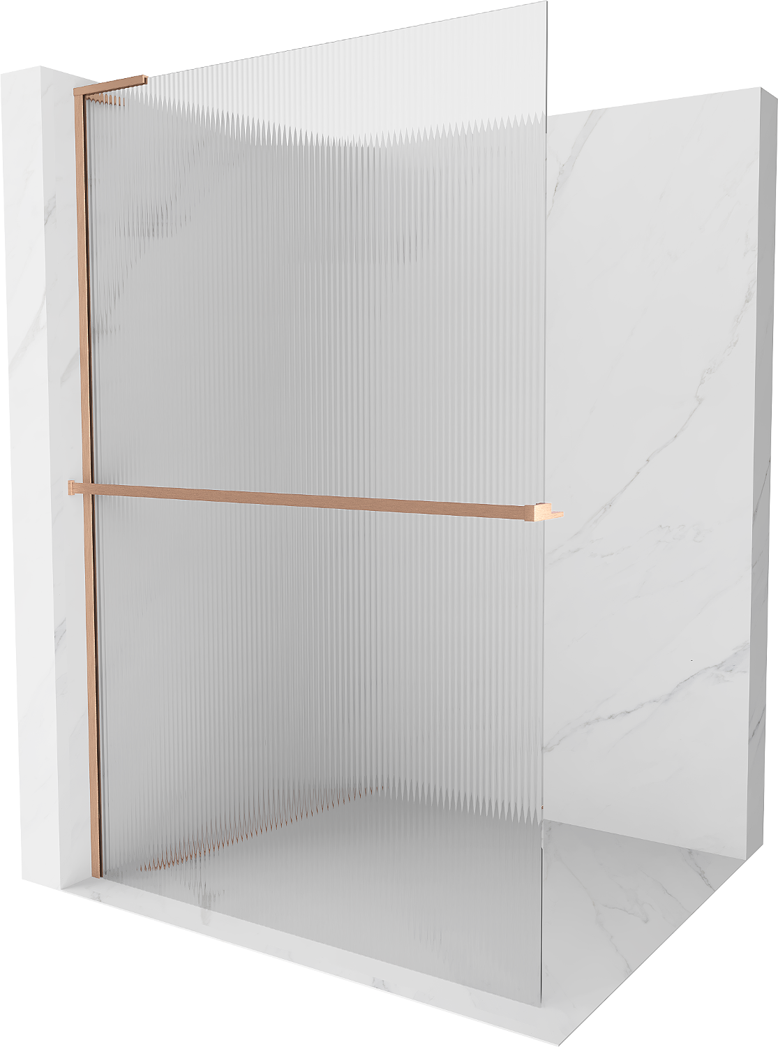 Mexen Kioto+ L Walk-in zuhanyfal 110 x 200 cm, brúsdított, kefélt réz - 800-110-123-65-09