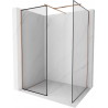 Mexen Kioto Walk-in zuhanyfal 120 x 80 cm, fekete minta, csiszolt réz - 800-120-202-65-70-080