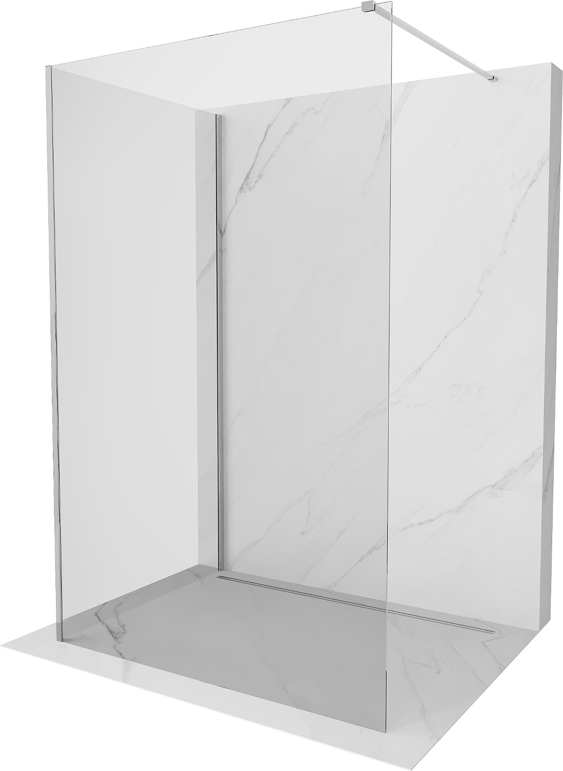 Mexen Kioto Walk-in zuhanyfal 130 x 80 cm, átlátszó, króm - 800-130-212-01-00-080