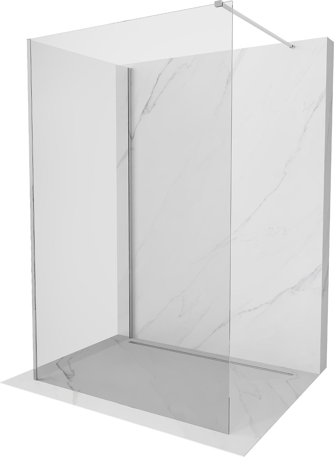 Mexen Kioto Walk-in zuhanyfal 135 x 90 cm, átlátszó, króm - 800-135-212-01-00-090