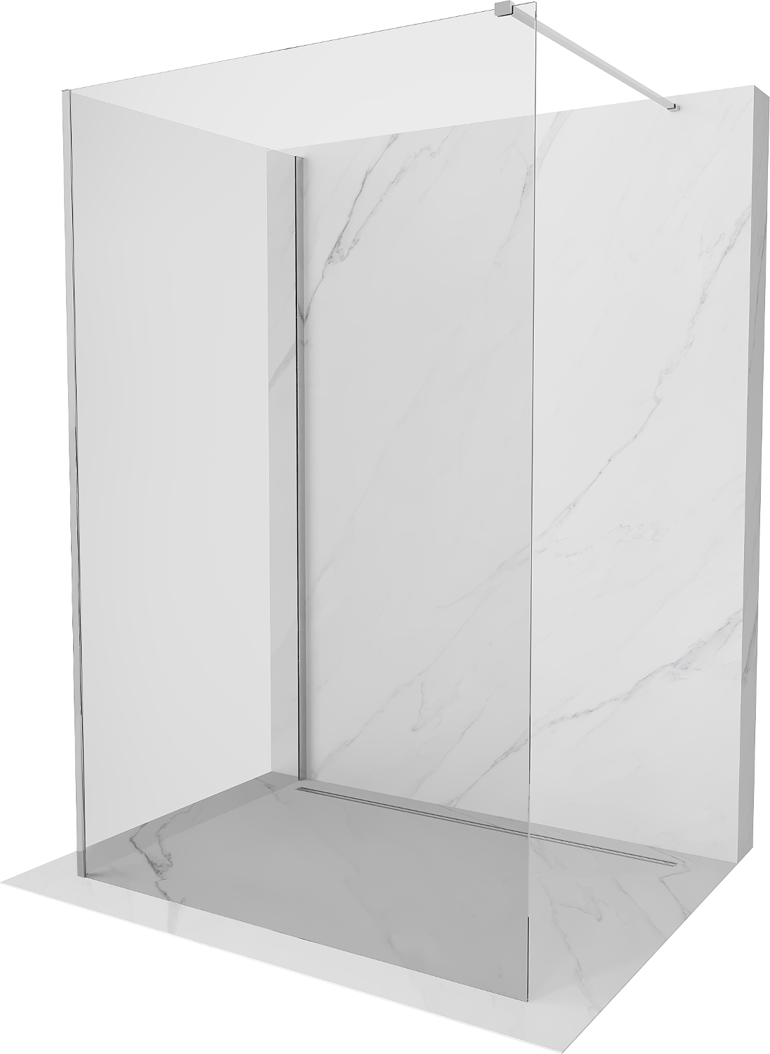 Mexen Kioto Walk-in zuhanyfal 130 x 95 cm, átlátszó, króm - 800-130-212-01-00-095