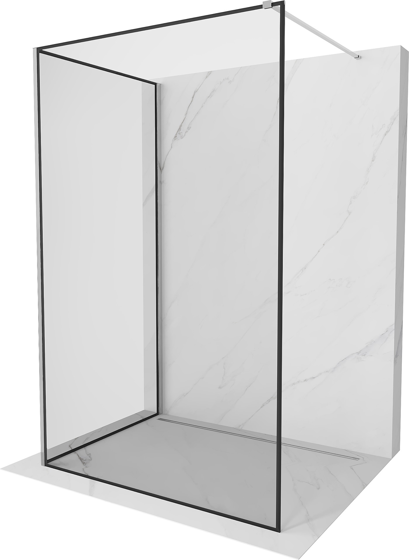 Mexen Kioto Walk-in zuhanyfal 120 x 80 cm, fekete minta, króm - 800-120-212-01-70-080