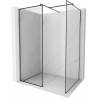 Mexen Kioto Walk-in zuhanyfal 100 x 90 cm, fekete minta, gun gray és fényes - 800-100-202-66-70-090