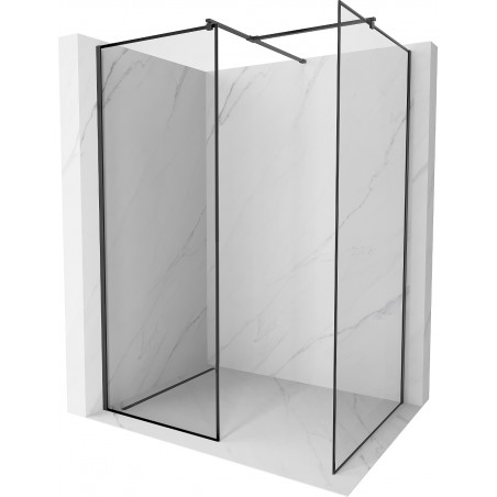 Mexen Kioto Walk-in zuhanyfal 90 x 80 cm, fekete mintázat, fekete - 800-090-202-70-70-080