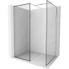 Mexen Kioto Walk-in zuhanyfal 100 x 90 cm, fekete minta, kefélt nikkel - 800-100-202-97-70-090