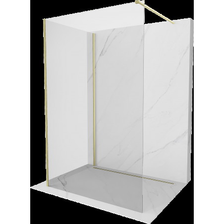 Mexen Kioto Walk-in zuhanyfal 90 x 75 cm, átlátszó, arany kefélt - 800-090-212-55-00-075