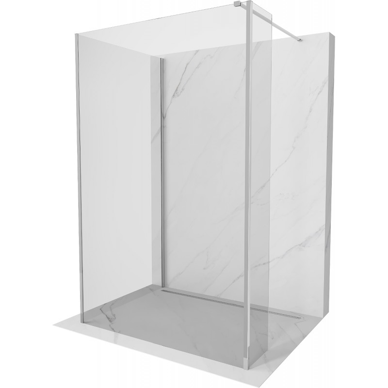 Mexen Kioto Walk-in zuhanyfal 120 x 70 x 40 cm, áttetsző, króm - 800-120-070-221-01-00-040