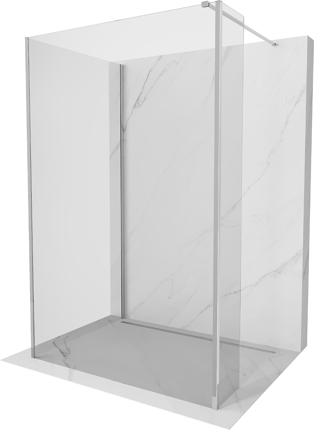 Mexen Kioto Walk-in zuhanyfal 100 x 70 x 40 cm, áttetsző, króm - 800-100-070-221-01-00-040