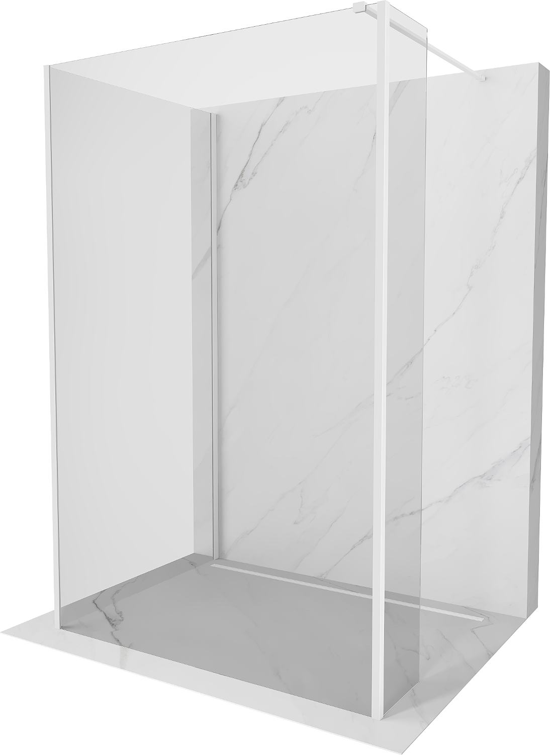 Mexen Kioto Walk-in zuhanyfal 110 x 100 x 30 cm, átlátszó, fehér - 800-110-100-221-20-00-030