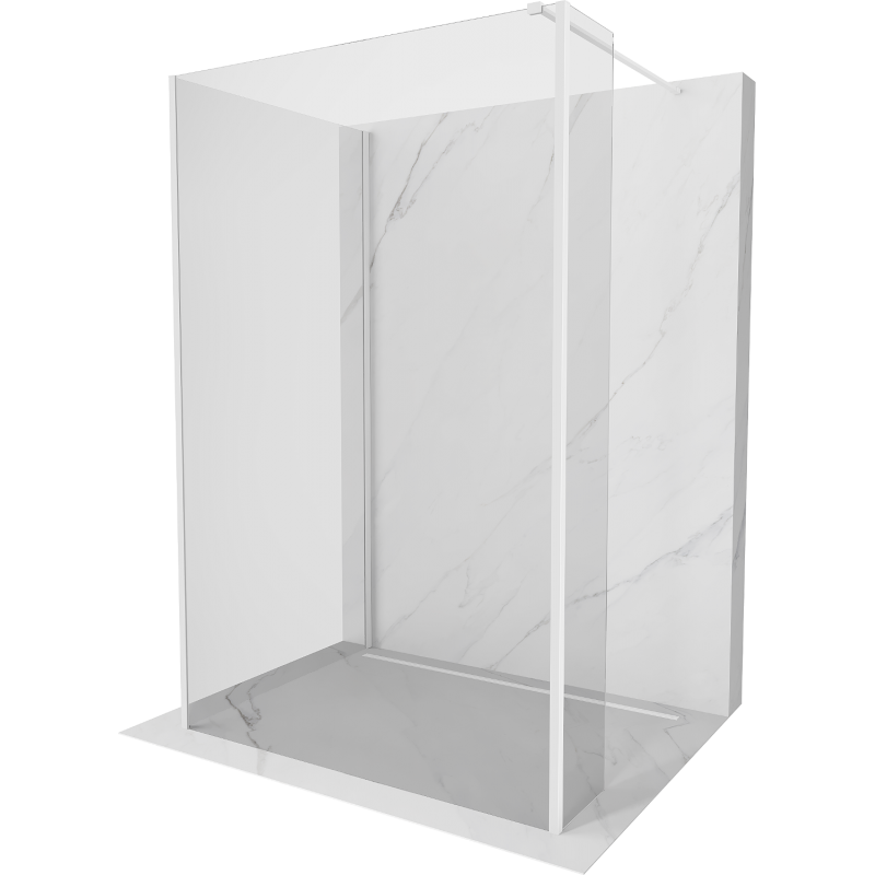 Mexen Kioto Walk-in zuhanyfal 120 x 110 x 30 cm, átlátszó, fehér - 800-120-110-221-20-00-030