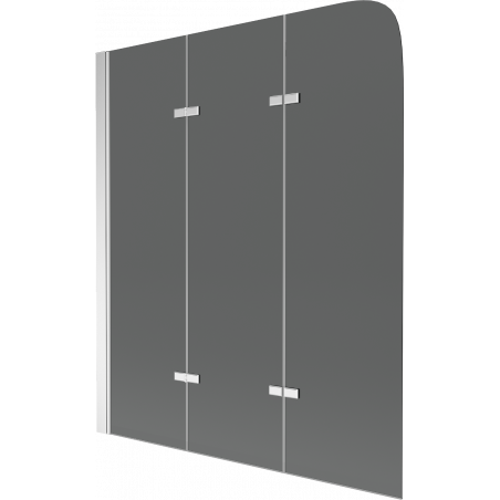 Mexen Felix 3 szárnyas kádparaván 120 x 140 cm, Sötétszürke, Króm - 890-120-003-01-40