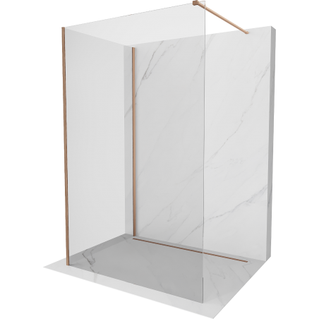 Mexen Kioto Walk-in zuhanyfal 90 x 80 cm, áttetsző, sörtét réz - 800-090-212-65-00-080