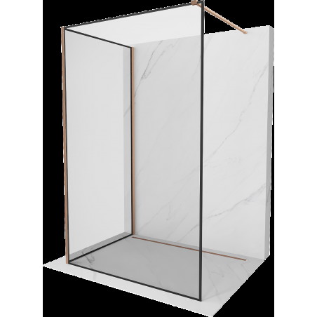 Mexen Kioto Walk-in zuhanyfal 110 x 70 cm, fekete minta, kefélt réz - 800-110-212-65-70-070