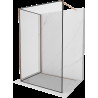 Mexen Kioto Walk-in zuhanyfal 120 x 90 cm, fekete minta, kefélt réz - 800-120-212-65-70-090