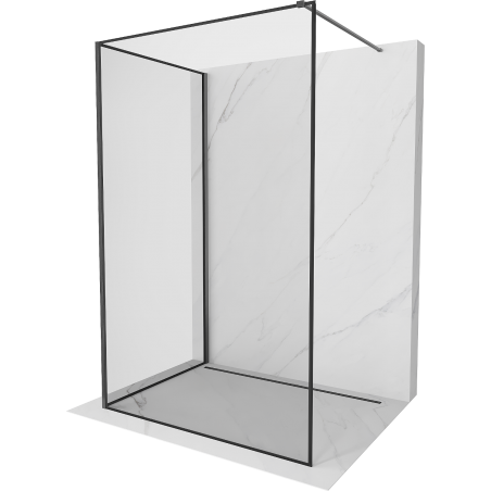 Mexen Kioto Walk-in zuhanyfal 90 x 80 cm, fekete minta, gun gray kefélt - 800-090-212-66-70-080