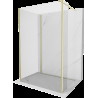 Mexen Kioto Walk-in zuhanyfal 140 x 100 x 30 cm, áttetsző, arany kefélt - 800-140-100-221-55-00-030