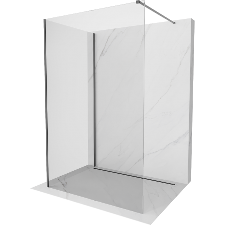 Mexen Kioto Walk-in zuhanyzófal 120 x 80 cm, tiszta, gun metal - 800-120-212-95-00-080