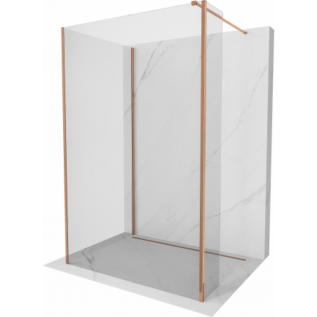 Mexen Kioto Walk-in zuhanyfal 125 x 80 x 30 cm, átlátszó, rózsaarany - 800-125-080-221-60-00-030