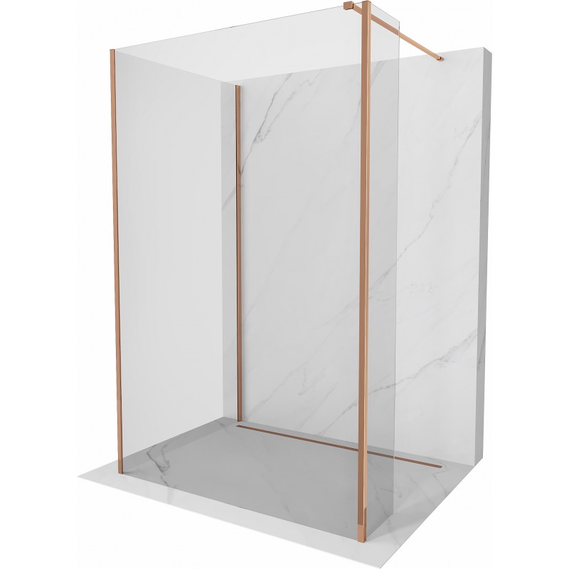 Mexen Kioto Walk-in zuhanyfal 110 x 85 x 30 cm, átlátszó, rózsás arany - 800-110-085-221-60-00-030