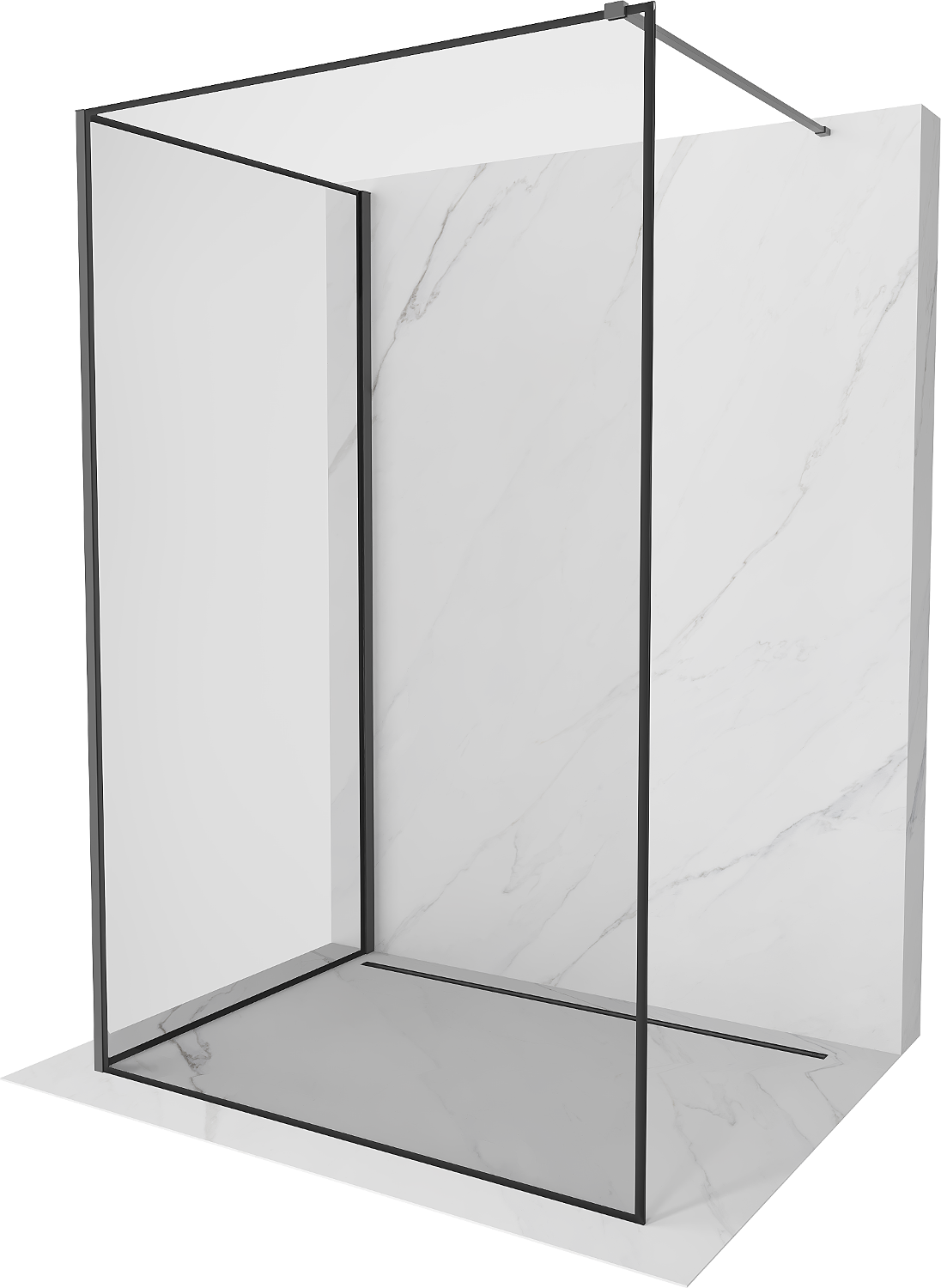 Mexen Kioto Walk-in zuhanyfal 120 x 90 cm, fekete minta, gun metal - 800-120-212-95-70-090