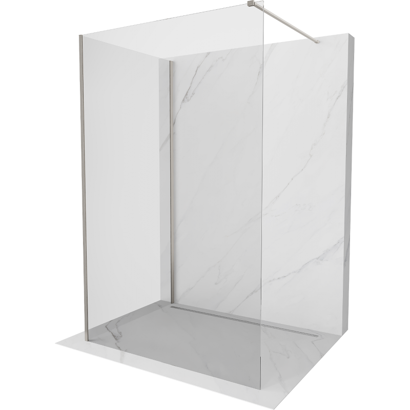 Mexen Kioto Walk-in zuhanyfal 110 x 85 cm, átlátszó, kefélt nikkel - 800-110-212-97-00-085