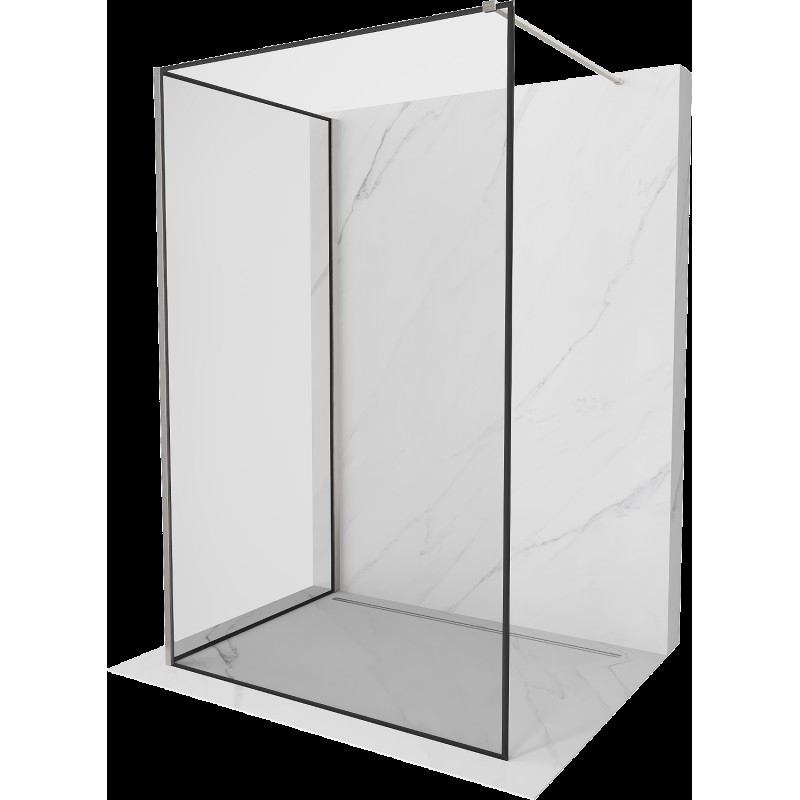 Mexen Kioto Walk-in zuhanyfal 120 x 90 cm, fekete minta, brushed nickel - 800-120-212-97-70-090