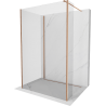 Mexen Kioto Walk-in zuhanyfal 100 x 70 x 30 cm, átlátszó, kefélt réz - 800-100-070-221-65-00-030