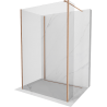 Mexen Kioto Walk-in zuhanyfal 140 x 70 x 30 cm, átlátszó, kefélt réz - 800-140-070-221-65-00-030