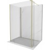 Mexen Kioto Walk-in zuhanyfal 130 x 80 x 30 cm, áttetsző, arany - 800-130-080-221-50-00-030