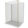 Mexen Kioto Walk-in zuhanyfal 135 x 80 x 30 cm, áttetsző, arany - 800-135-080-221-50-00-030