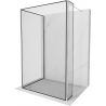 Mexen Kioto Walk-in zuhanyfal 120 x 90 x 30 cm, fekete minta, króm - 800-120-090-221-01-70-030