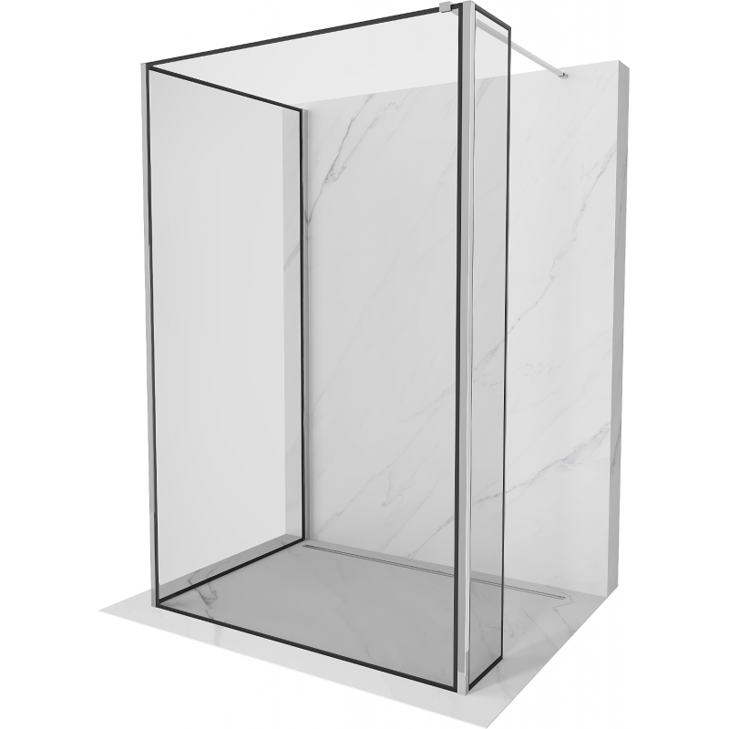 Mexen Kioto Walk-in zuhanyválasztó 130 x 80 x 40 cm, fekete minta, króm - 800-130-080-221-01-70-040