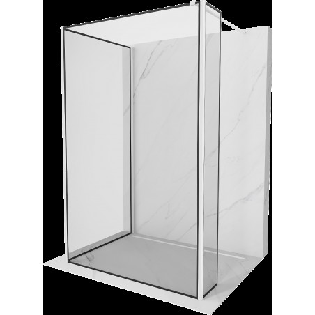 Mexen Kioto Walk-in zuhanyfal 100 x 70 x 30 cm, fekete minta, fehér - 800-100-070-221-20-70-030