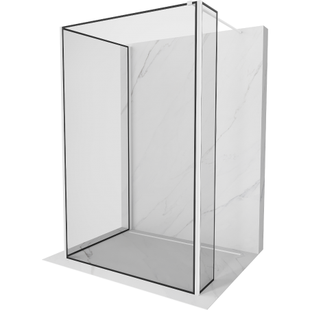 Mexen Kioto Walk-in zuhanyfal 130 x 90 x 30 cm, fekete minta, fehér - 800-130-090-221-20-70-030