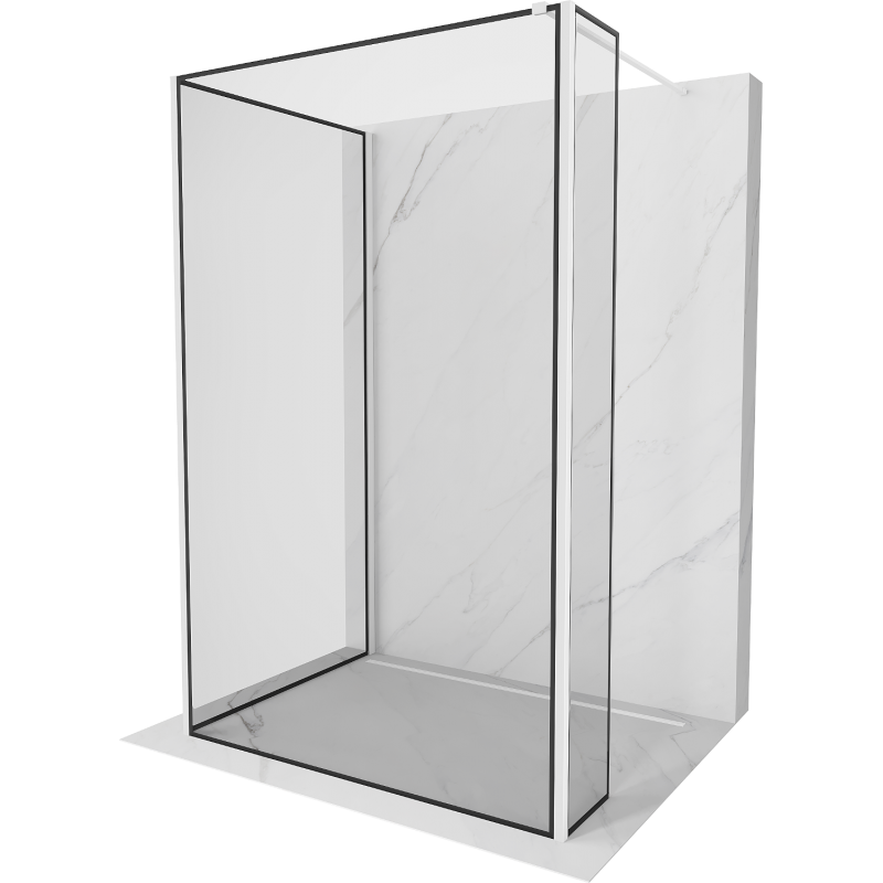 Mexen Kioto Walk-in zuhanyfal 140 x 120 x 30 cm, fekete mintás, fehér - 800-140-120-221-20-70-030